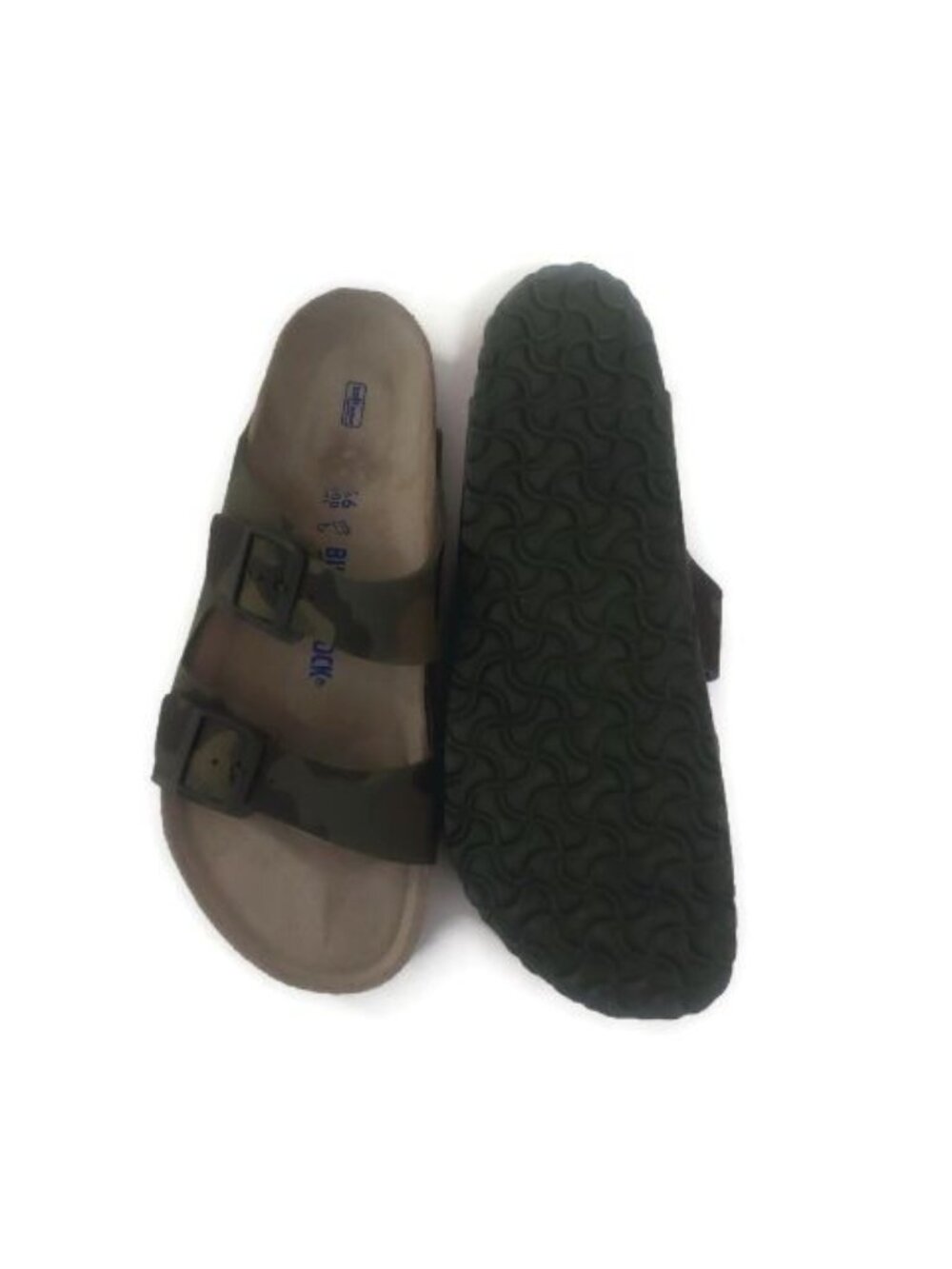 Birkenstock Mens Size 13 Arizona Birko-Flor Sandals Desert Soil Camouflage Green - Picture 8 of 9